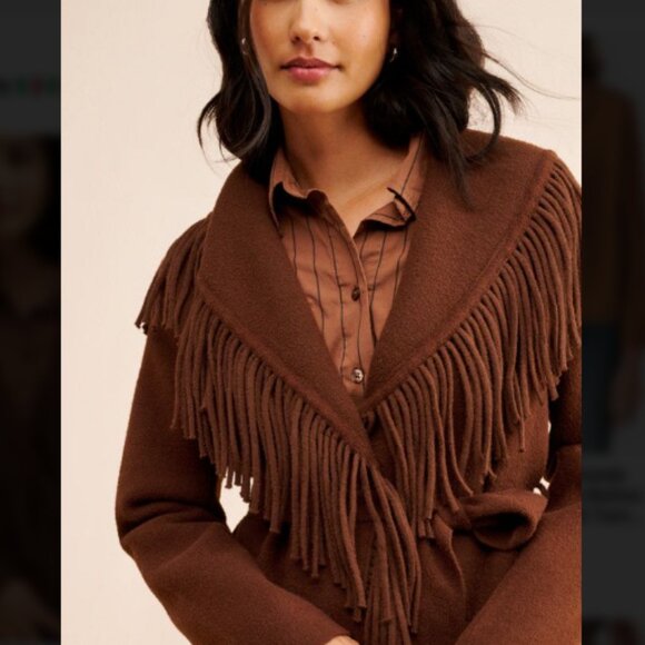 🐎🐎🐎 ALICE BLUE Faux-Suede Fringe Jacket 🐎🐎🐎 - Picture 1 of 16